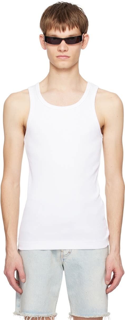 givenchy tank top white|Slim fit tank top in cotton with 4G detail .